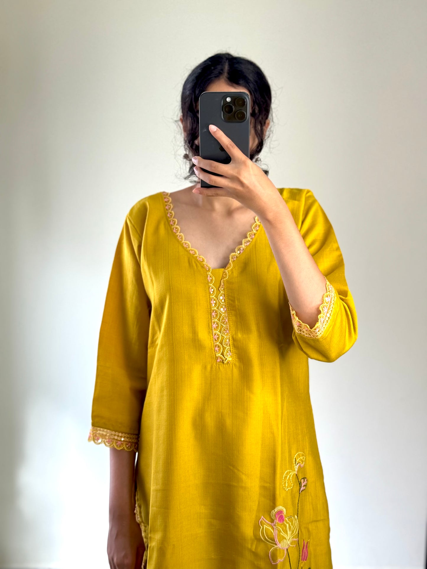 Sunshine Yellow Floral Kurta Set