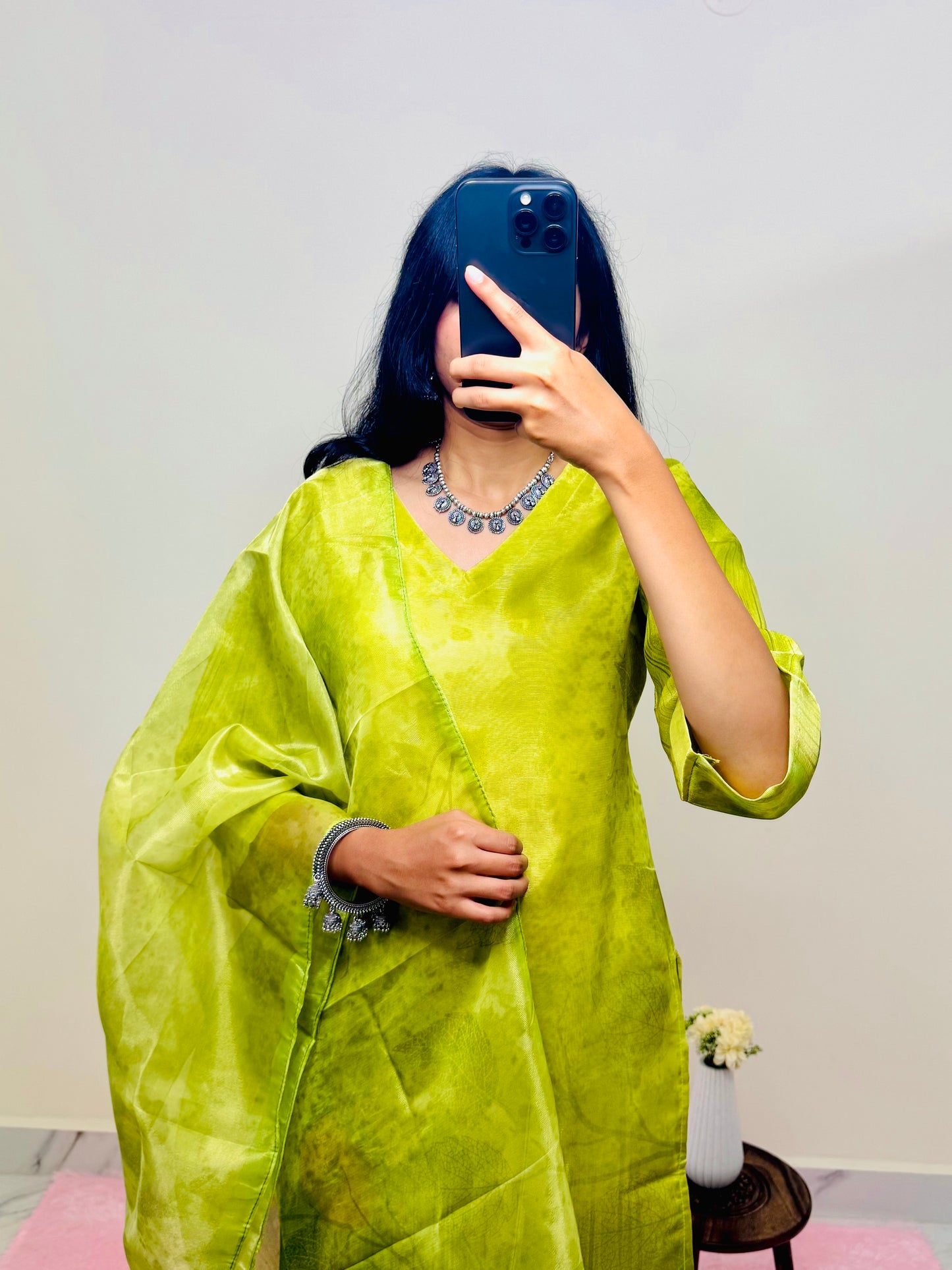 Tissue kurta set with dupatta