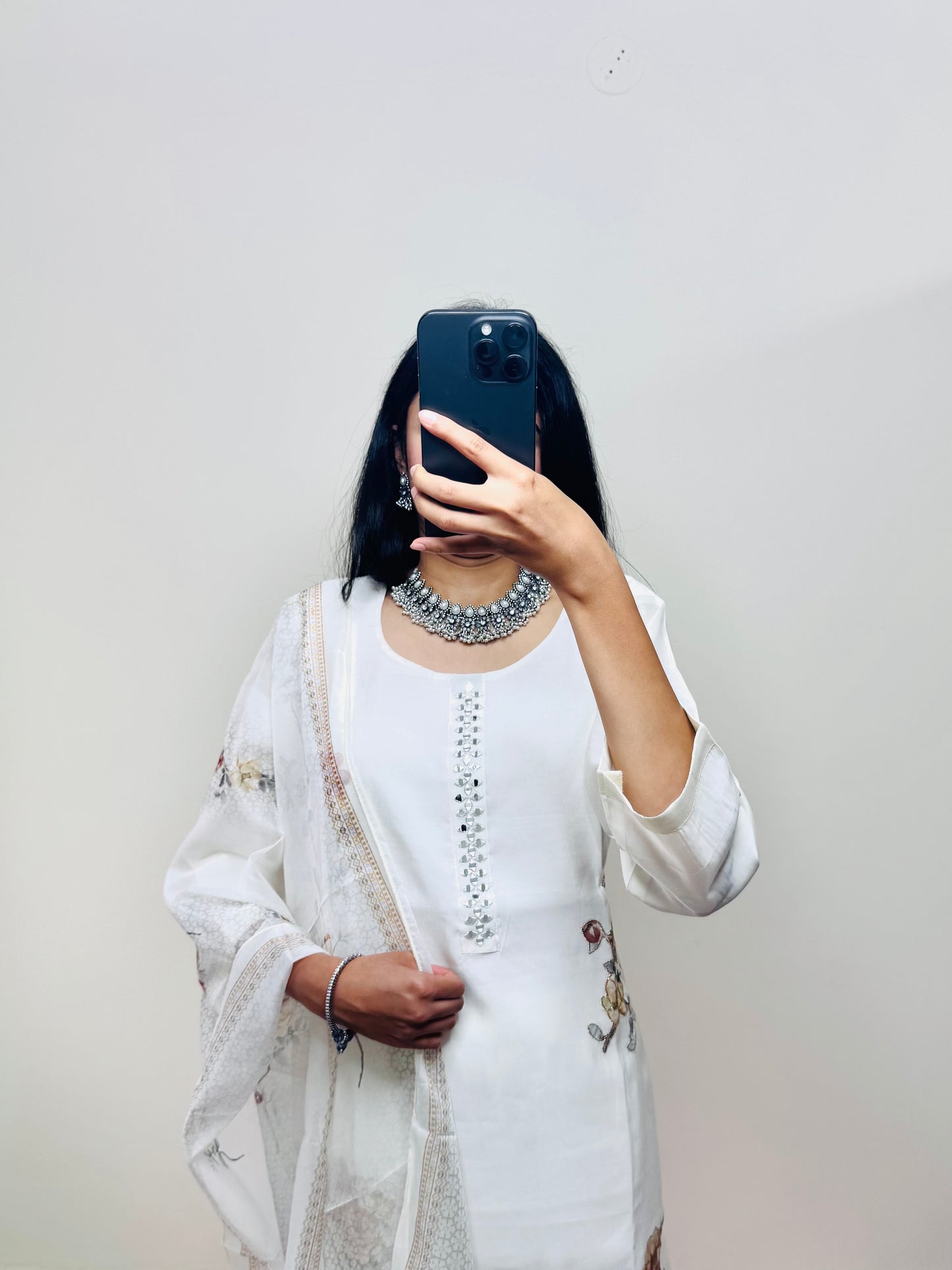 White kurti set
