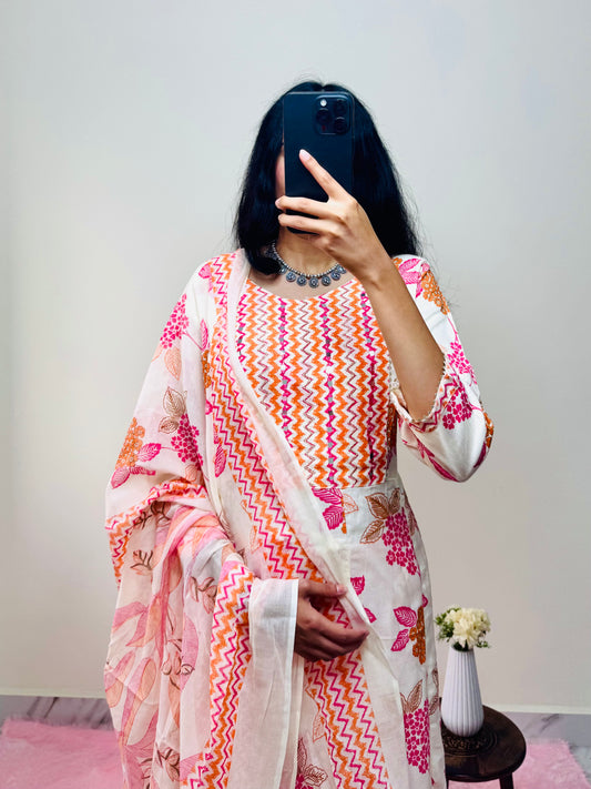 Umbrella Kurti Set with Pant &amp; Dupatta