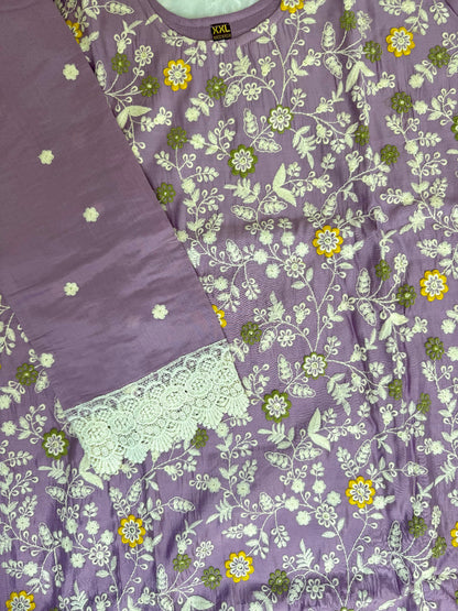 Lilac Bloom Cotton Kurta Set – Lavender