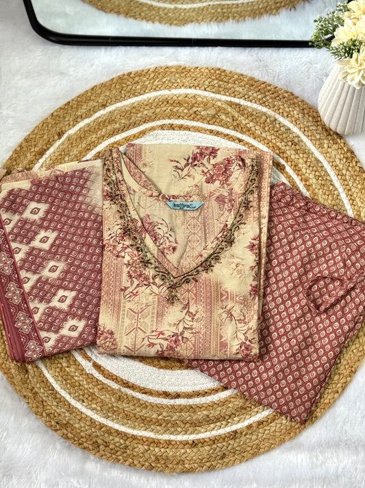 Vintage Rose – Jaipur Printed Kurti Set