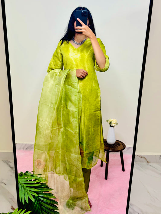 Tissue kurta set with dupatta