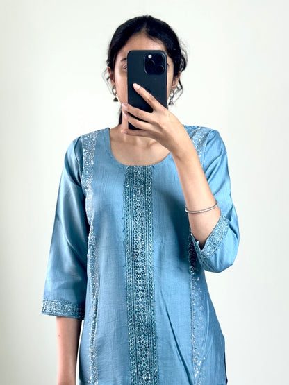 Blue Mist & Rose Kurta Set