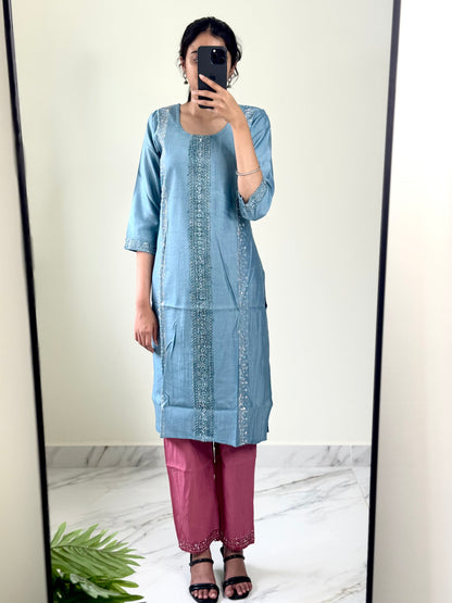 Blue Mist & Rose Kurta Set