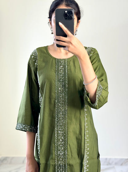 Olive Serenity Kurta Set