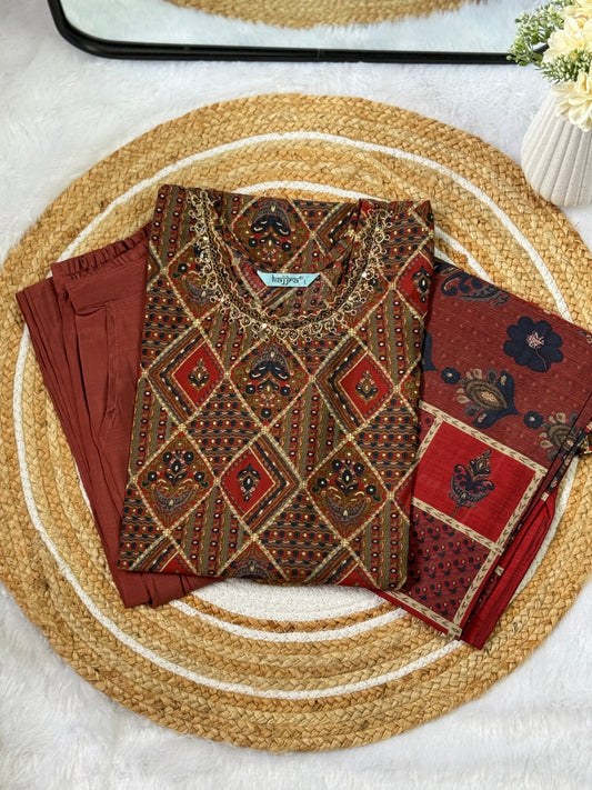 Rustic Charm – Jaipur Printed Kurti Set