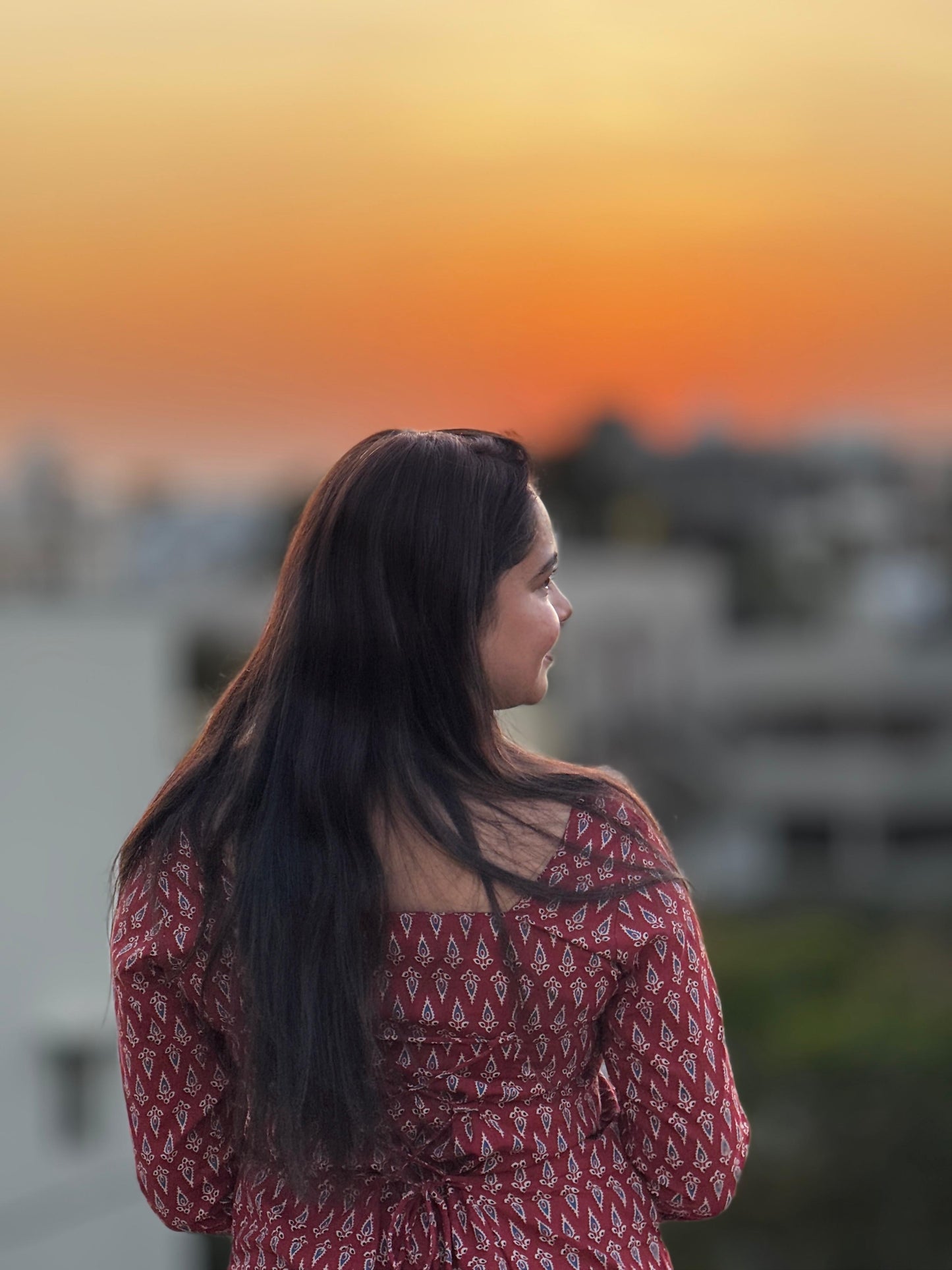 Corset back kurti - Red