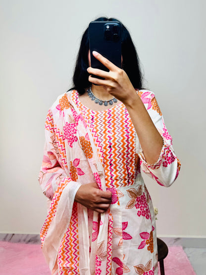 Umbrella Kurti Set with Pant &amp; Dupatta