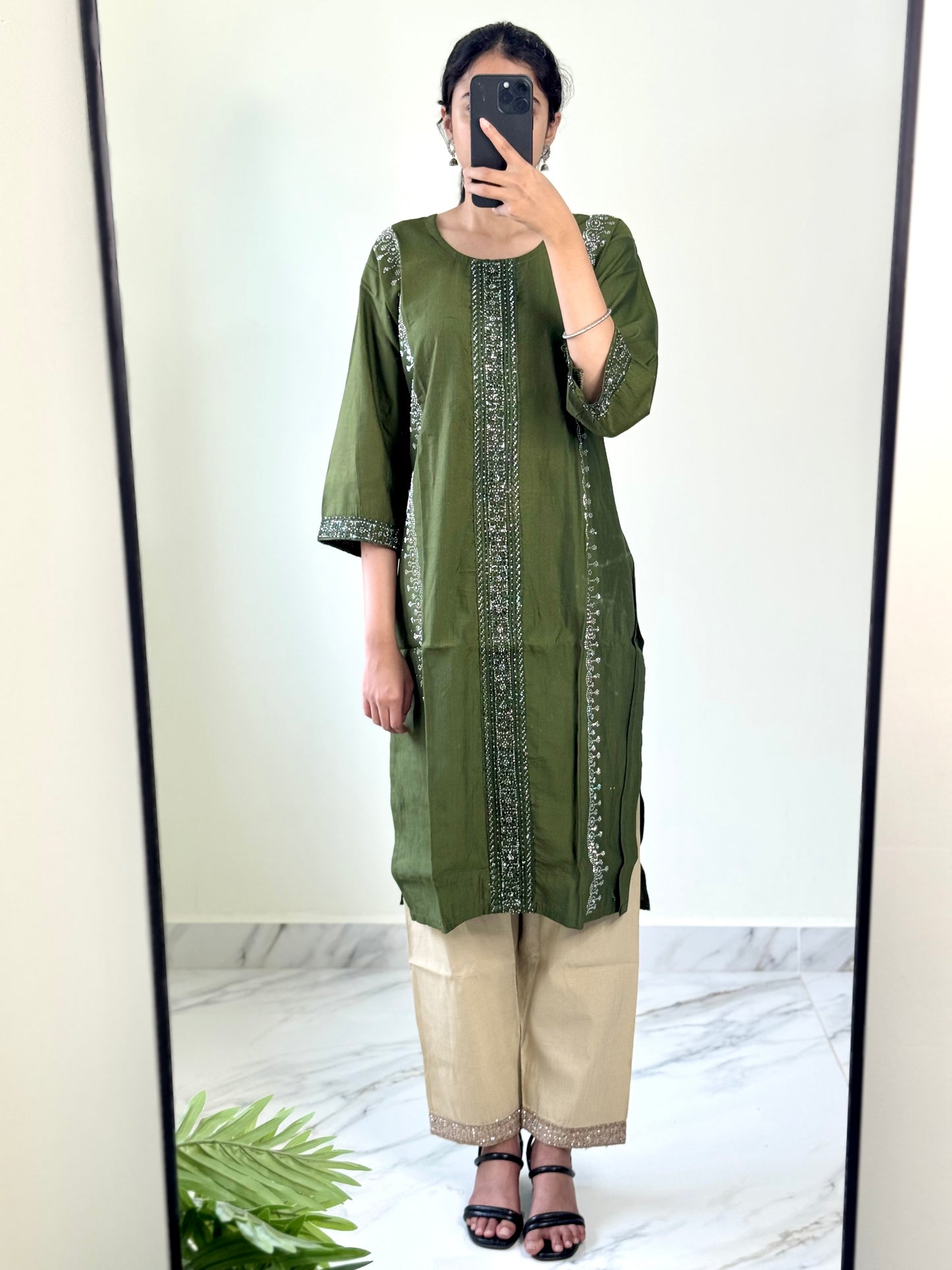 Olive Serenity Kurta Set