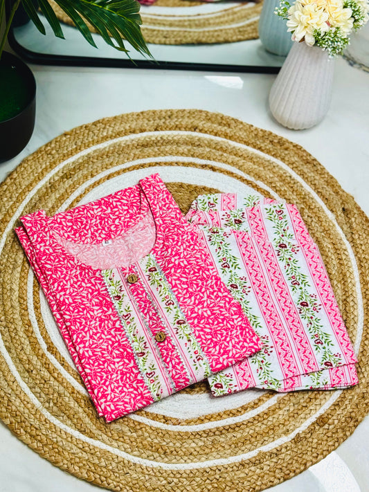 Jaipur kurta set - Pink