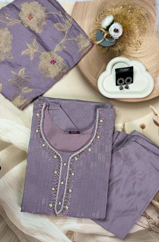 Lavender Mist kurta set with dupatta
